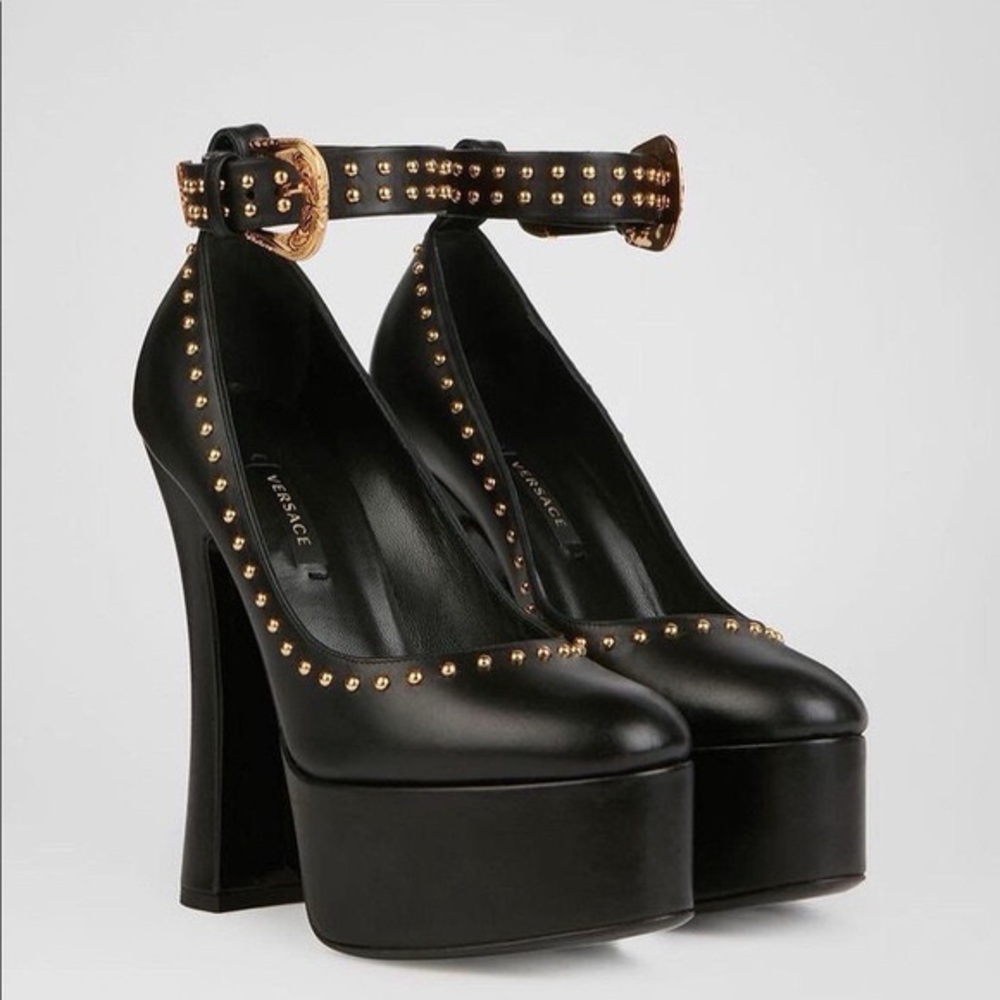 Versace studded platform heels